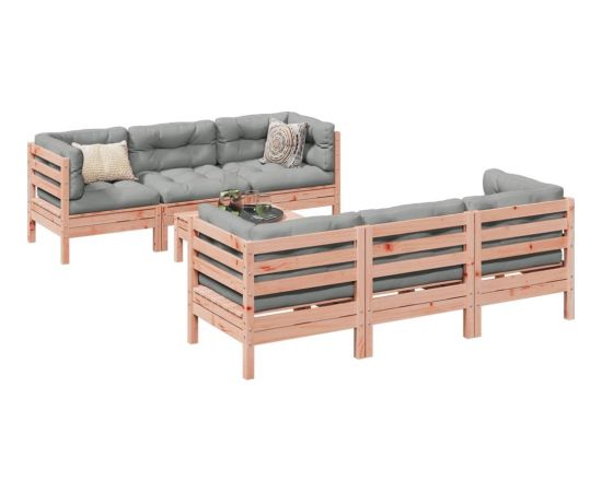 vidaXL 7-częściowy zestaw wypoczynkowy do ogrodu, z poduszkami, daglezja Dārza mēbeļu komplekti