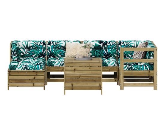 vidaXL 7-częściowy zestaw wypoczynkowy do ogrodu, impregnowana sosna Dārza mēbeļu komplekti