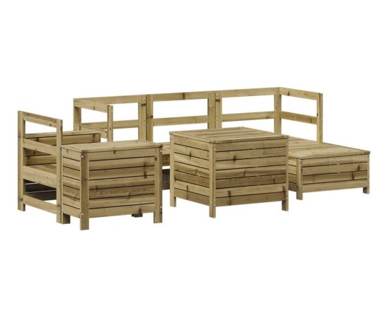 vidaXL 7-częściowy zestaw wypoczynkowy do ogrodu, impregnowana sosna Dārza mēbeļu komplekti