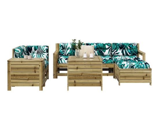 vidaXL 7-częściowy zestaw wypoczynkowy do ogrodu, impregnowana sosna Dārza mēbeļu komplekti