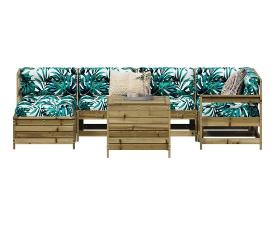 vidaXL 7-częściowy zestaw wypoczynkowy do ogrodu, impregnowana sosna Dārza mēbeļu komplekti