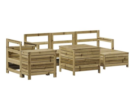 vidaXL 7-częściowy zestaw wypoczynkowy do ogrodu, impregnowana sosna Dārza mēbeļu komplekti