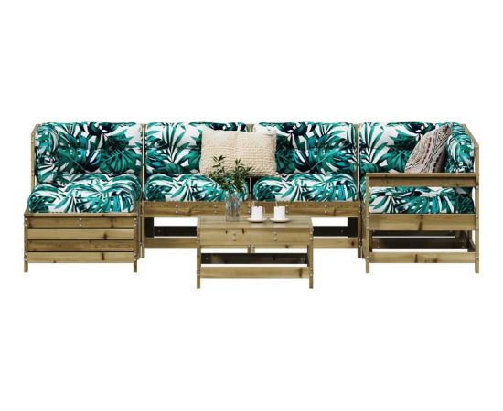 vidaXL 7-częściowy zestaw wypoczynkowy do ogrodu, impregnowana sosna Dārza mēbeļu komplekti