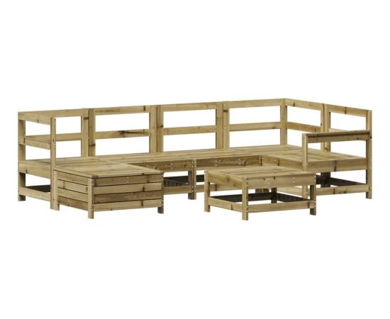 vidaXL 7-częściowy zestaw wypoczynkowy do ogrodu, impregnowana sosna Dārza mēbeļu komplekti