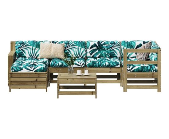 vidaXL 7-częściowy zestaw wypoczynkowy do ogrodu, impregnowana sosna Dārza mēbeļu komplekti