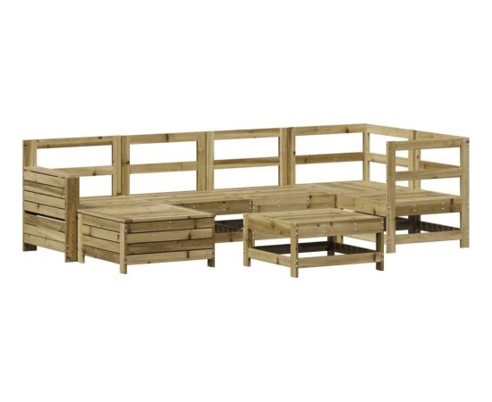 vidaXL 7-częściowy zestaw wypoczynkowy do ogrodu, impregnowana sosna Dārza mēbeļu komplekti