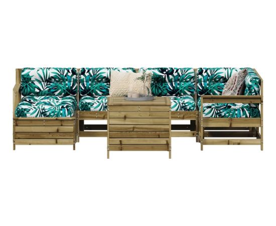 vidaXL 7-częściowy zestaw wypoczynkowy do ogrodu, impregnowana sosna Dārza mēbeļu komplekti