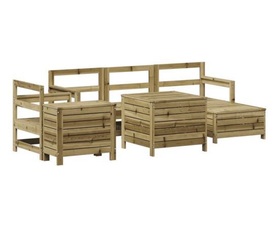 vidaXL 7-częściowy zestaw wypoczynkowy do ogrodu, impregnowana sosna Dārza mēbeļu komplekti