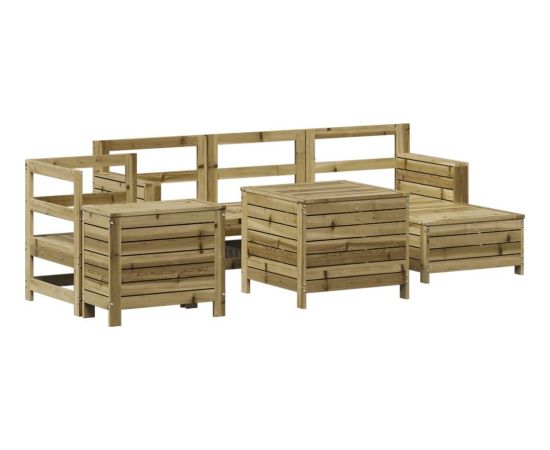 vidaXL 7-częściowy zestaw wypoczynkowy do ogrodu, impregnowana sosna Dārza mēbeļu komplekti