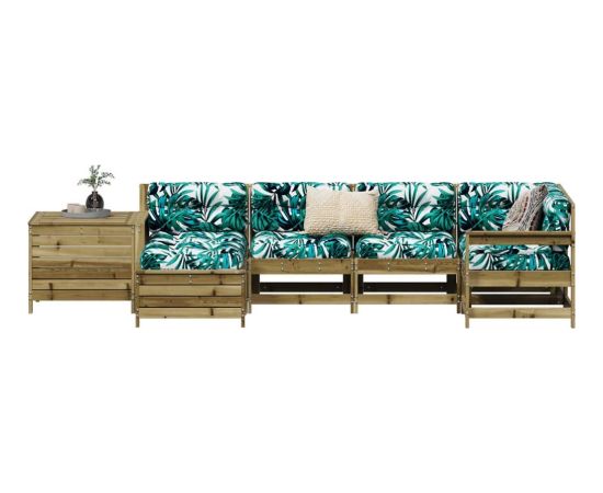 vidaXL 7-częściowy zestaw wypoczynkowy do ogrodu, impregnowana sosna Dārza mēbeļu komplekti