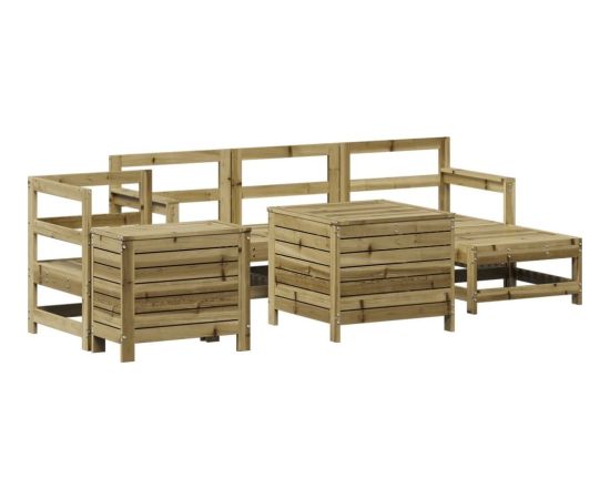 vidaXL 7-częściowy zestaw wypoczynkowy do ogrodu, impregnowana sosna Dārza mēbeļu komplekti