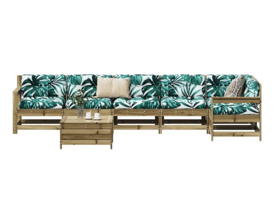 vidaXL 7-częściowy zestaw wypoczynkowy do ogrodu, impregnowana sosna Dārza mēbeļu komplekti