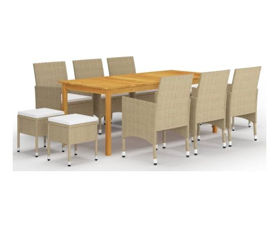 vidaXL 11-częściowy zestaw mebli ogrodowych, beżowy Dārza mēbeļu komplekti