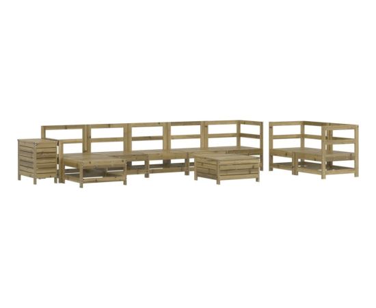 vidaXL 10-częściowy zestaw wypoczynkowy do ogrodu, impregnowana sosna Dārza mēbeļu komplekti