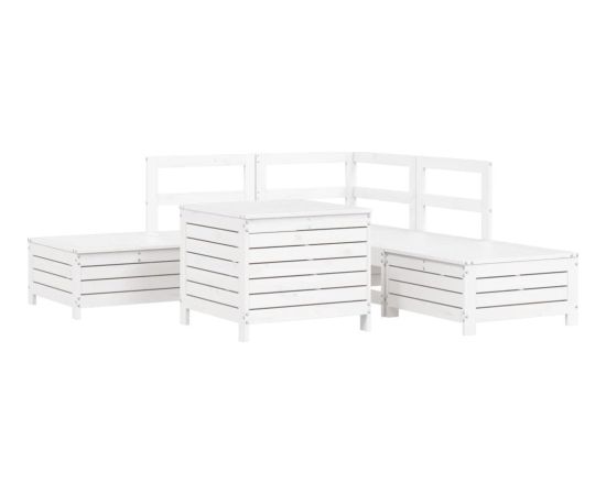 vidaXL vidaXL 6-cz. zestaw mebli ogrodowych, biały, drewno sosnowe Dārza mēbeļu komplekti