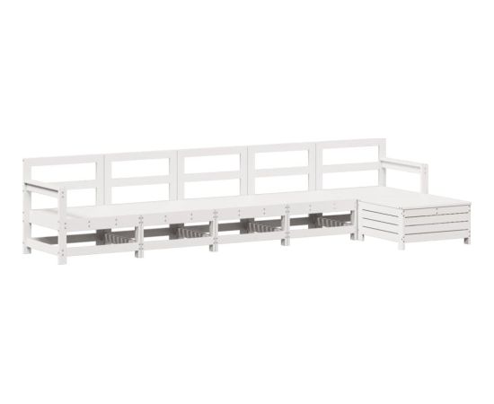 vidaXL vidaXL 6-cz. zestaw mebli ogrodowych, biały, drewno sosnowe Dārza mēbeļu komplekti