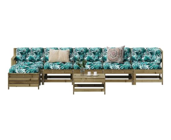 vidaXL vidaXL 7-cz. zestaw mebli ogrodowych, impregnowane drewno sosnowe Dārza mēbeļu komplekti