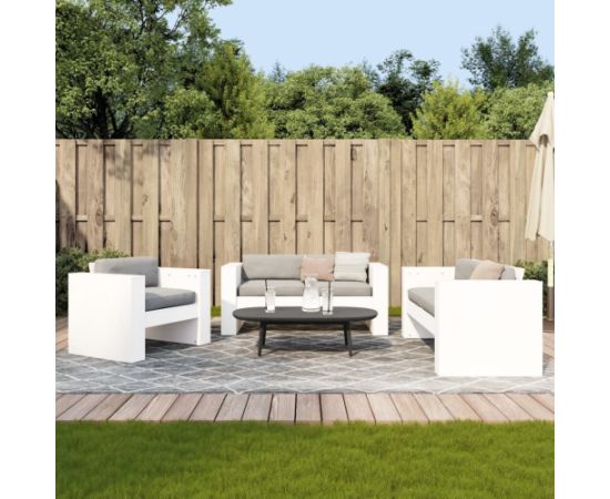 vidaXL 2-częściowy zestaw mebli ogrodowych, biały, lite drewno sosnowe Dārza mēbeļu komplekti