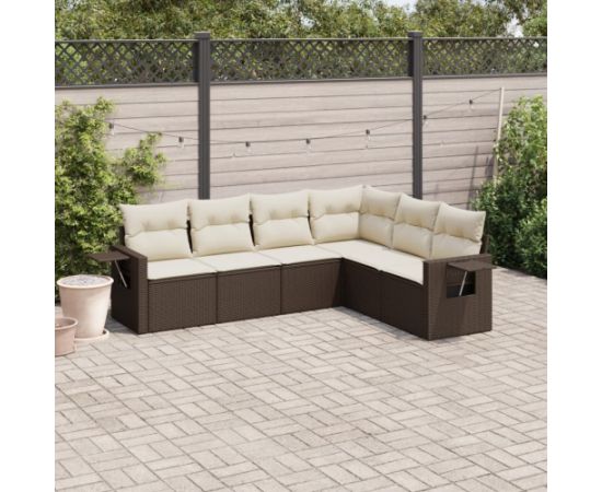 vidaXL vidaXL 6-cz. zestaw wypoczynkowy do ogrodu, z poduszkami, brązowy Dārza mēbeļu komplekti