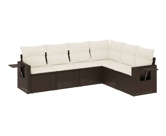 vidaXL vidaXL 6-cz. zestaw wypoczynkowy do ogrodu, z poduszkami, brązowy Dārza mēbeļu komplekti