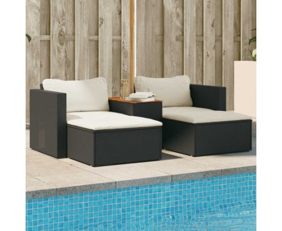 vidaXL 5-częsciowy zestaw wypoczynkowy do ogrodu, poduszki polirattan akacja Dārza mēbeļu komplekti