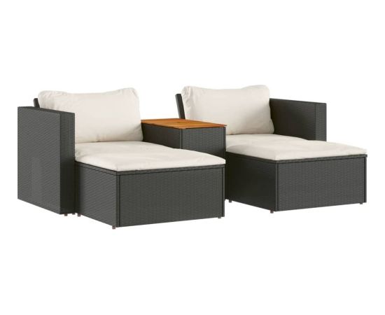 vidaXL 5-częsciowy zestaw wypoczynkowy do ogrodu, poduszki polirattan akacja Dārza mēbeļu komplekti