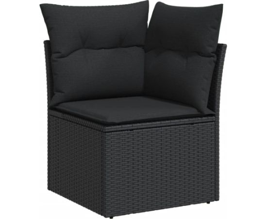 vidaXL vidaXL 11-cz. zestaw wypoczynkowy do ogrodu, poduszki czarny rattan PE Dārza mēbeļu komplekti
