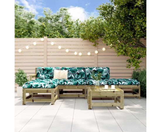 vidaXL 6-częściowy zestaw mebli ogrodowych, impregnowane drewno sosnowe Dārza mēbeļu komplekti