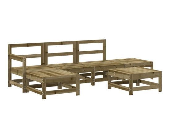 vidaXL 6-częściowy zestaw mebli ogrodowych, impregnowane drewno sosnowe Dārza mēbeļu komplekti