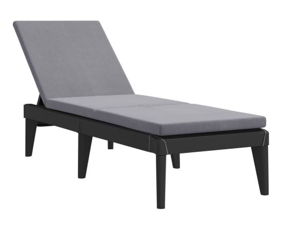 vidaXL Leżak z poduszką, antracytowy, 186x60x29 cm, PP Шезлонги и пляжные стулья