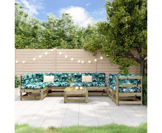 vidaXL 8 częściowy zestaw mebli ogrodowych, impregnowane drewno sosnowe Dārza mēbeļu komplekti