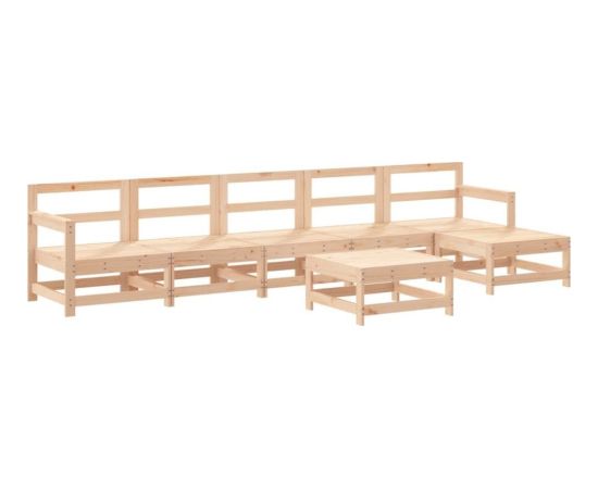 vidaXL 7- częściowy zestaw mebli ogrodowych, lite drewno sosnowe Dārza mēbeļu komplekti