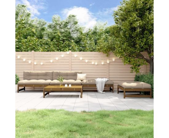 vidaXL 5- częściowy zestaw mebli ogrodowych, miodowy brąz, drewno sosnowe Dārza mēbeļu komplekti