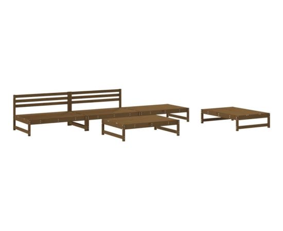 vidaXL 5- częściowy zestaw mebli ogrodowych, miodowy brąz, drewno sosnowe Dārza mēbeļu komplekti