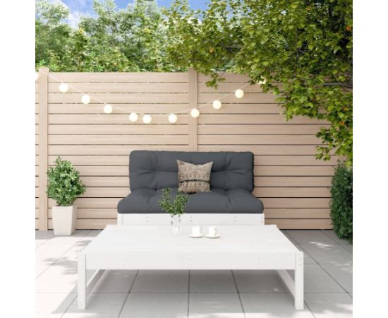 vidaXL 2- częściowy zestaw mebli ogrodowych, biały, lite drewno sosnowe Dārza mēbeļu komplekti