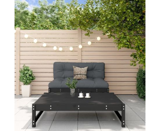 vidaXL 2 częściowy zestaw mebli ogrodowych, czarny, drewno sosnowe Dārza mēbeļu komplekti