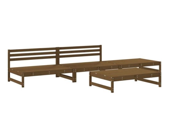 vidaXL 4 częściowy zestaw mebli ogrodowych, miodowy brąz, drewno sosnowe Dārza mēbeļu komplekti