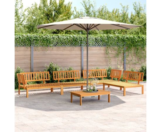 vidaXL 5-cz. zestaw wypoczynkowy do ogrodu, drewno akacjowe Dārza mēbeļu komplekti