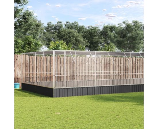 vidaXL Woliera z przedłużeniem, srebrna, 832x414x212 cm, stal Putniem 