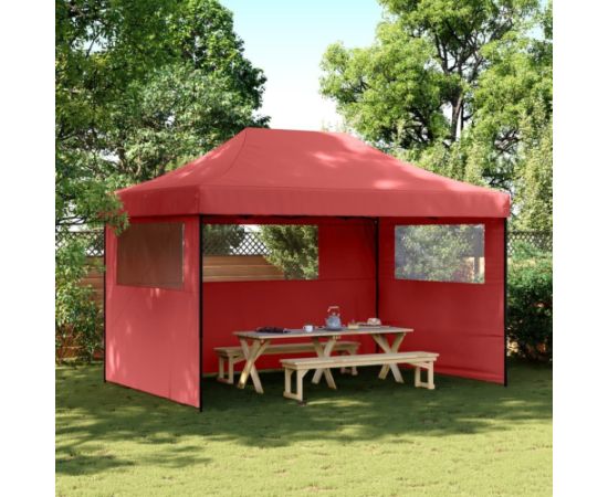 vidaXL Namiot imprezowy typu pop-up z 3 ściankami, burgundowy Новинки Для дома и сада 