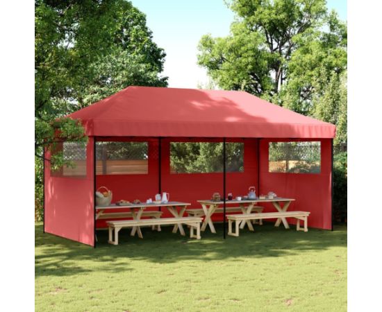 vidaXL Namiot imprezowy typu pop-up z 3 ściankami, burgundowy Новинки Для дома и сада 