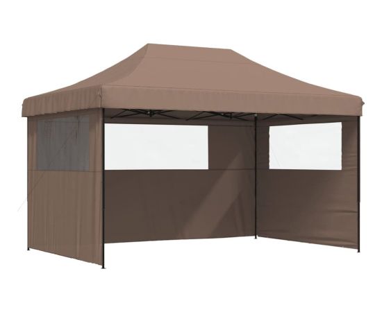 vidaXL Namiot imprezowy typu pop-up z 3 ściankami, brązowy Jaunumi -Dārzam