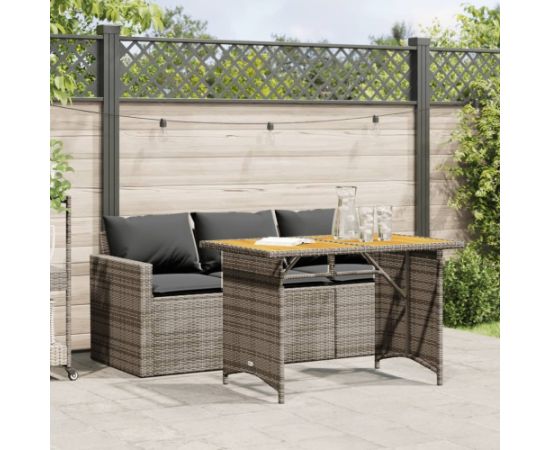 vidaXL 2-cz. zestaw mebli ogrodowych z poduszkami, szary, polirattan Dārza mēbeļu komplekti