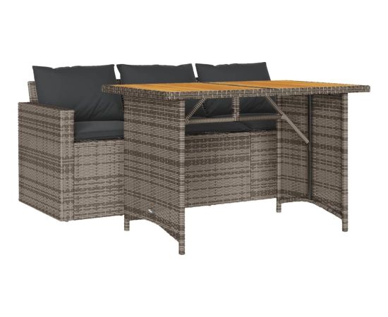 vidaXL 2-cz. zestaw mebli ogrodowych z poduszkami, szary, polirattan Dārza mēbeļu komplekti