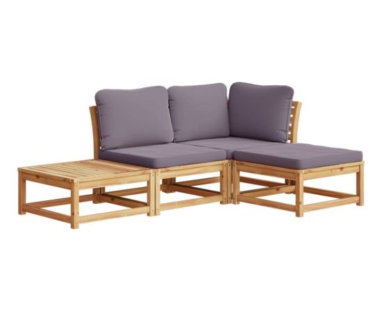 vidaXL 4-cz. zestaw wypoczynkowy do ogrodu, poduszki, drewno akacjowe Dārza mēbeļu komplekti