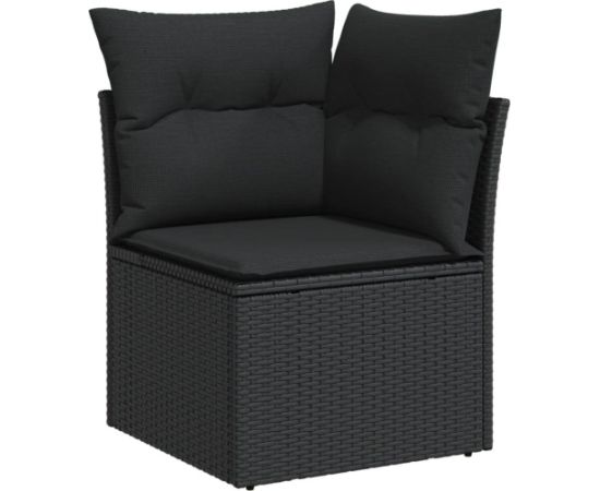 vidaXL 6-cz. zestaw mebli ogrodowych z poduszkami, czarny polirattan Dārza mēbeļu komplekti