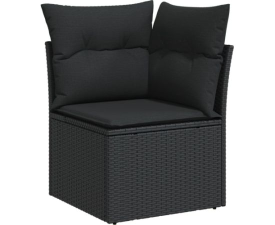 vidaXL 5-cz. zestaw wypoczynkowy do ogrodu, poduszki, czarny rattan PE Dārza mēbeļu komplekti