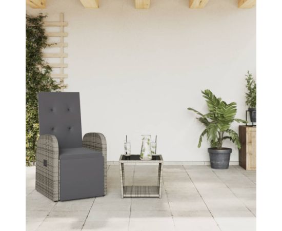 vidaXL 2-cz. zestaw mebli ogrodowych z poduszkami, szary, polirattan Dārza mēbeļu komplekti