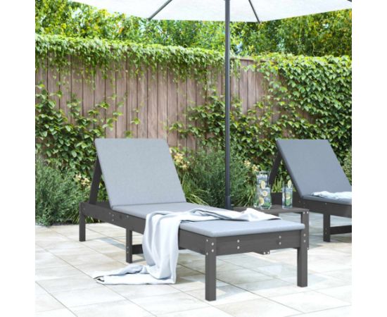 vidaXL Leżak, szary, 199,5x60x74 cm, drewno sosnowe Шезлонги и пляжные стулья