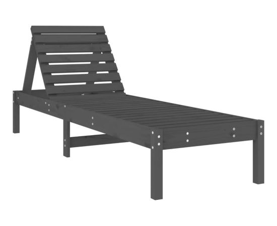 vidaXL Leżak, szary, 199,5x60x74 cm, drewno sosnowe Шезлонги и пляжные стулья